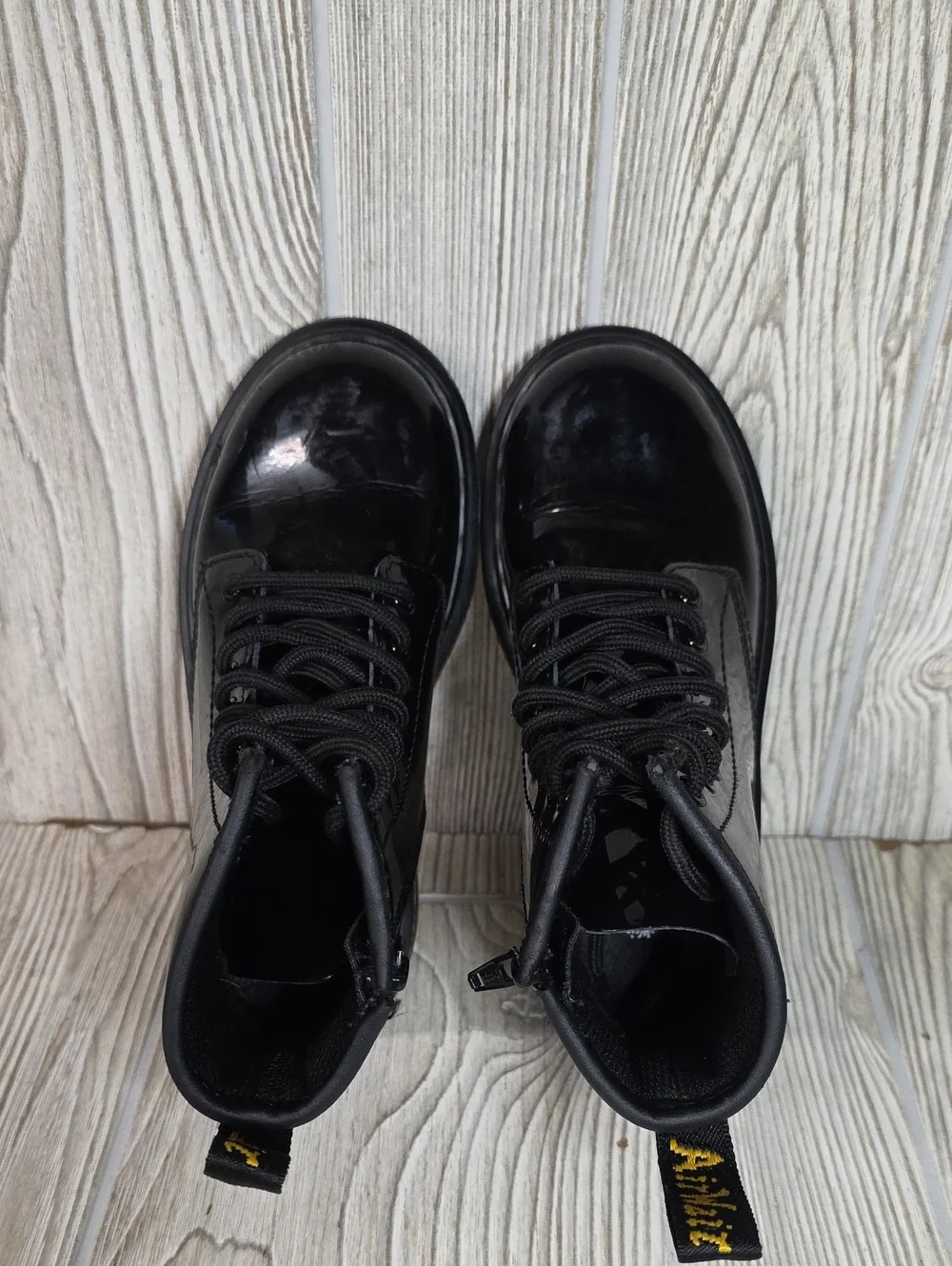 Dr. Martens Kids 1460 Black Patent Leather Combat Boots Unisex Kids Size 13